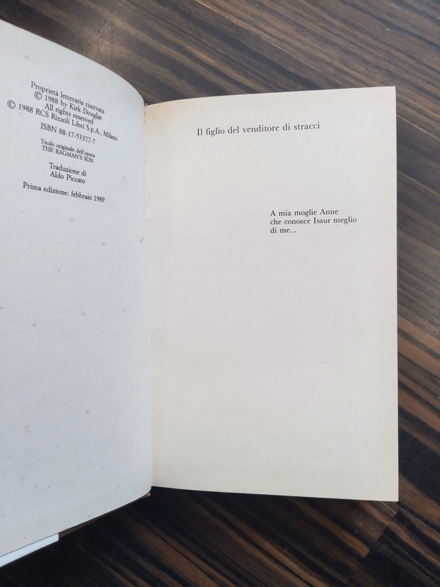 Kirk Douglas - Il figlio del venditore di stracci (Rizzoli, 1989 - 1a ed.)