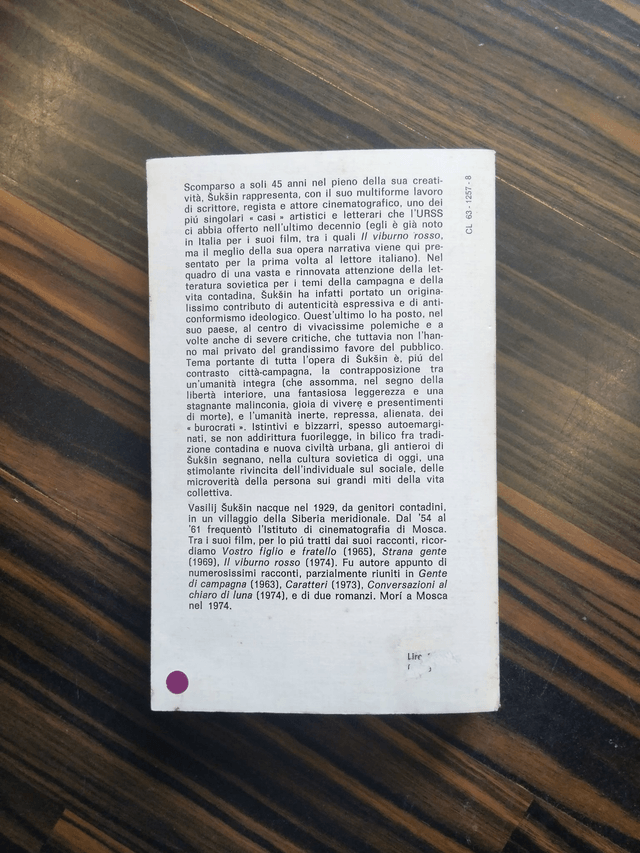 Vasilij Šukšin - Il viburno rosso (Editori Riuniti, 1978)
