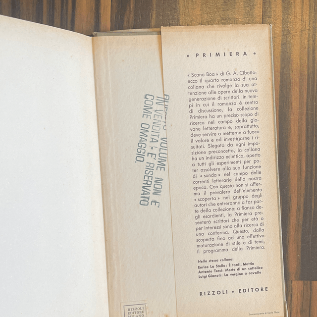 G. A. Cibotto - Scano Boa (Rizzoli, 1961 - 1a ed.)