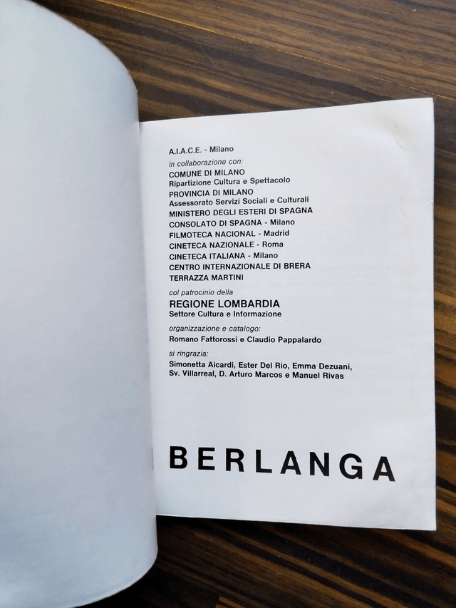 Romano Fattorossi, Claudia Pappalardo - Berlanga (A.I.A.C.E., 1985)