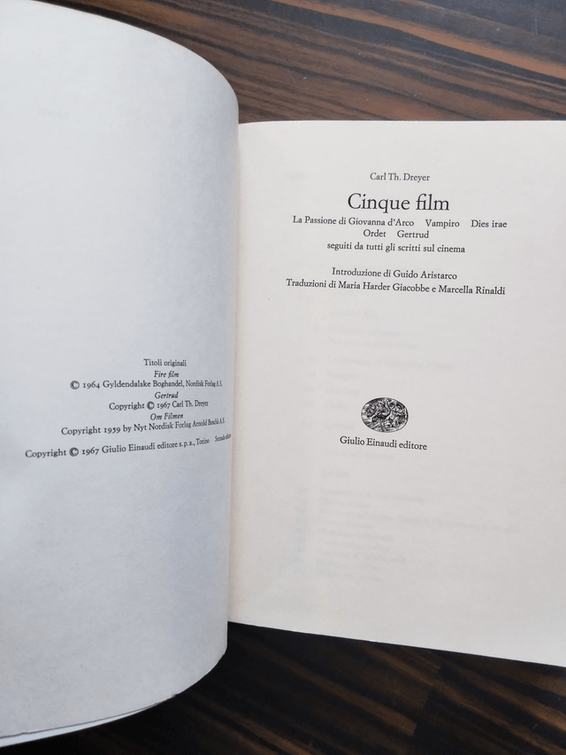 Carl Th. Dreyer - Cinque Film (Einaudi, 1967)