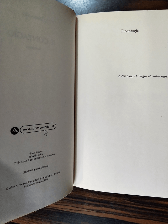 Walter Siti - Il contagio (Mondadori, 2008 - 1a ed.)