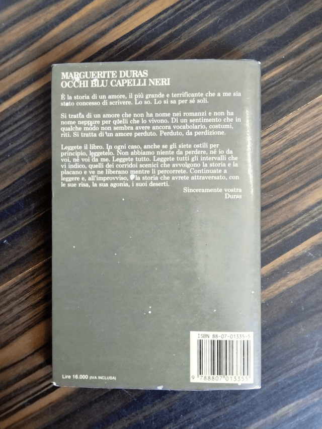 Marguerite Duras - Occhi blu capelli neri (Feltrinelli, 1987 - 1a ed.)