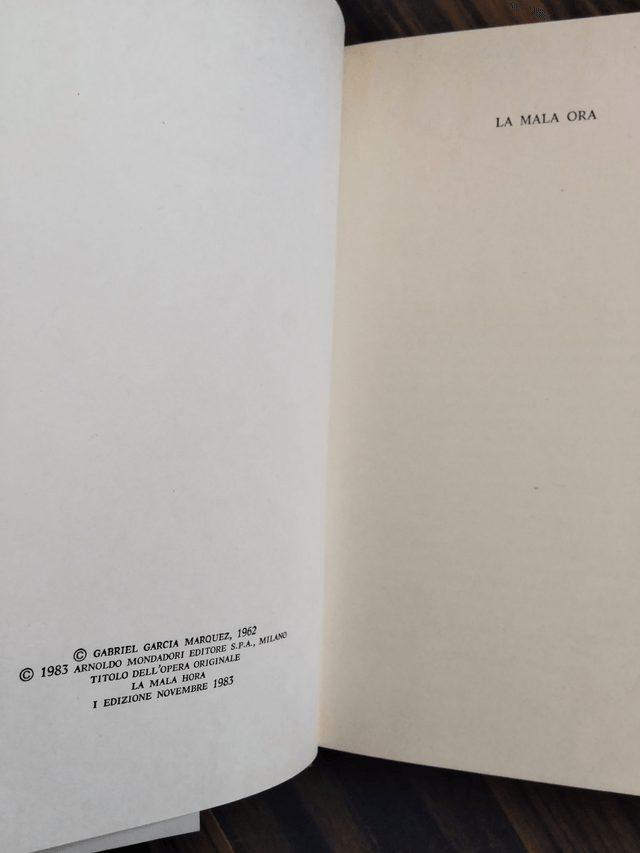 Gabriel García Márquez - La mala ora (Mondadori, 1983 - 1a ed.)